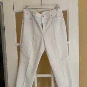 TALBOTS Flawless slim ankle white cropped jean 12 Petite